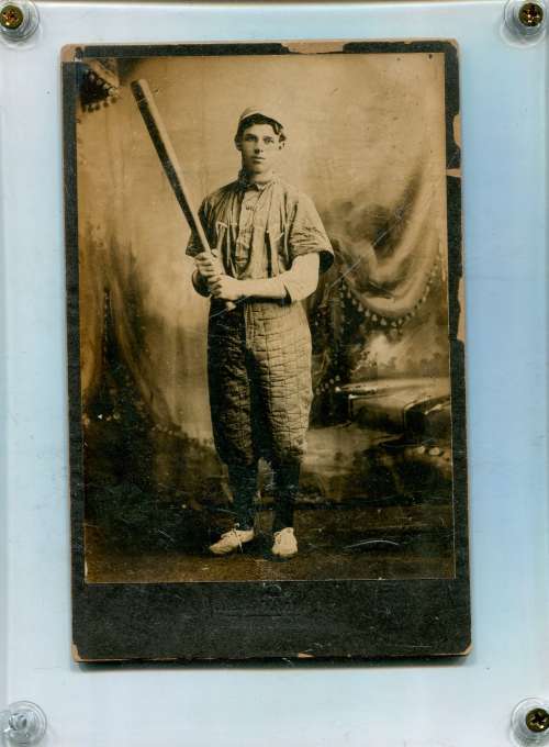 Alden Base Ball Player Holding Bat Studio Portrait